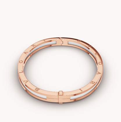[Royal Jewelry]ZERO 1 PINK GOLD WITH WHITE CERAMIC BRACELET