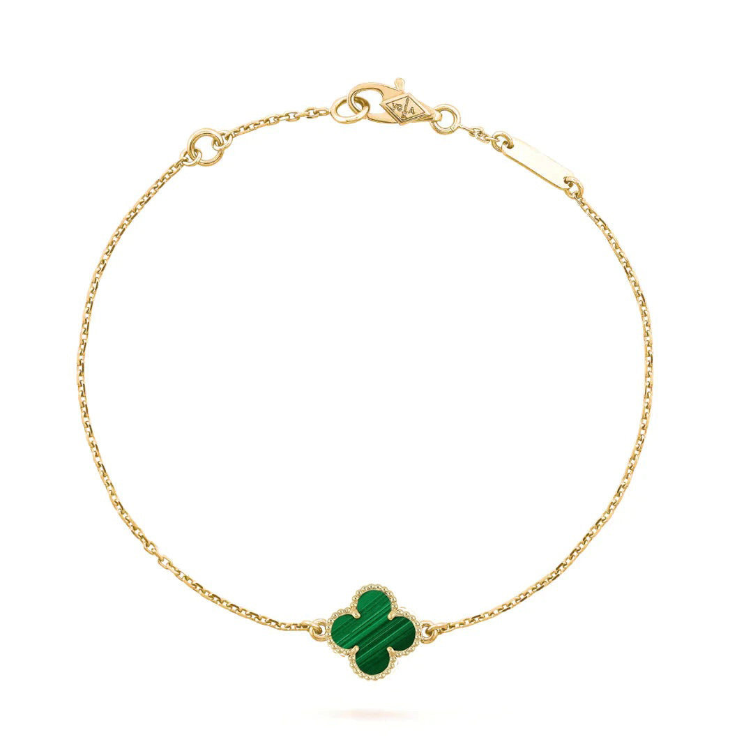 [Royal Jewelry]CLOVER BRACELET MALACHITE 1 MOTIF