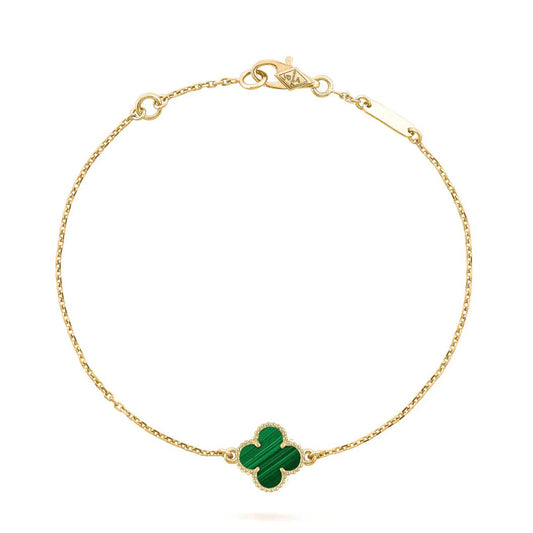 [Royal Jewelry]CLOVER BRACELET MALACHITE 1 MOTIF