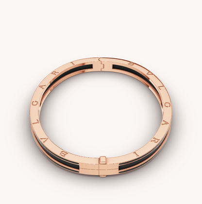 [Royal Jewelry]ZERO 1 PINK GOLD WITH MATTE BLACK CERAMIC BRACELET