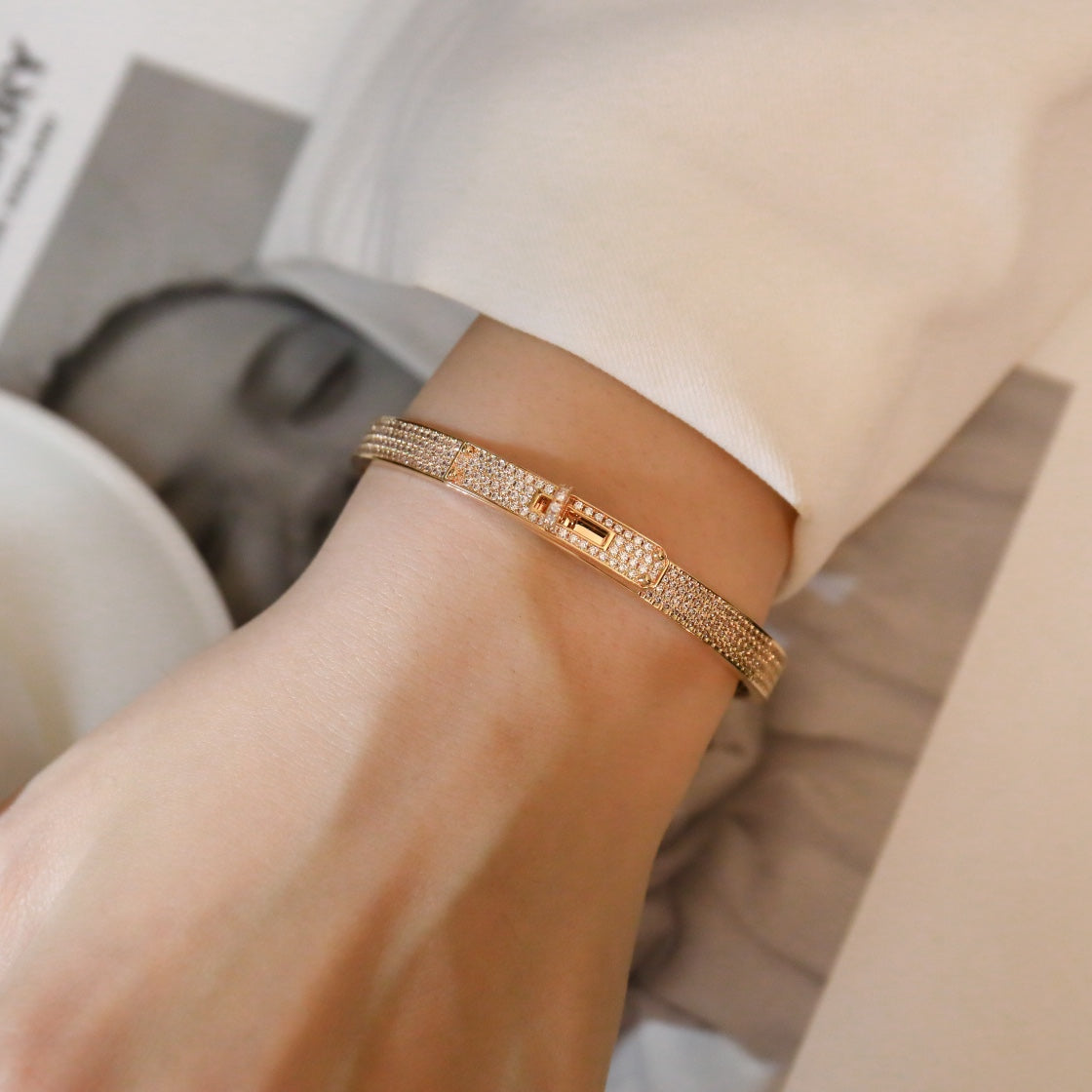[Royal Jewelry]KELLY BRACELET DIAMOND PAVED