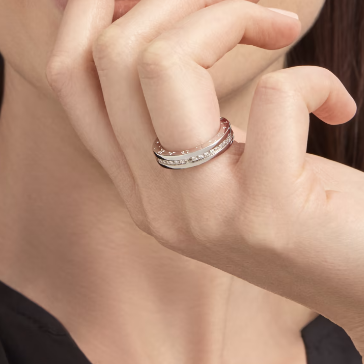 [Royal Jewelry]ZERO 1 ONE-BAND PAVED DIAMONDS ON THE SPIRAL RING