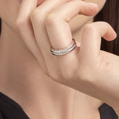 [Royal Jewelry]ZERO 1 ONE-BAND PAVED DIAMONDS ON THE SPIRAL RING