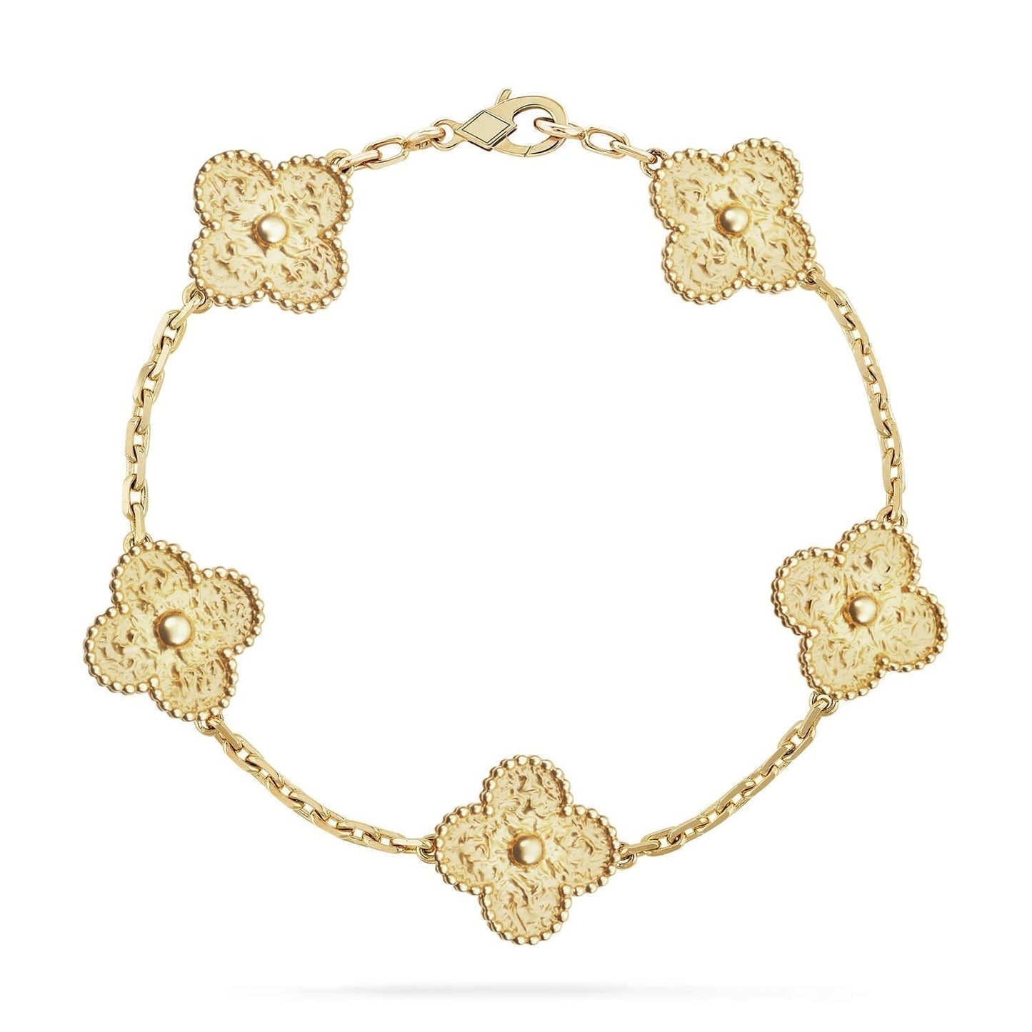 [Royal Jewelry]CLOVER 5 MOTIFS BRONZING BRACELET