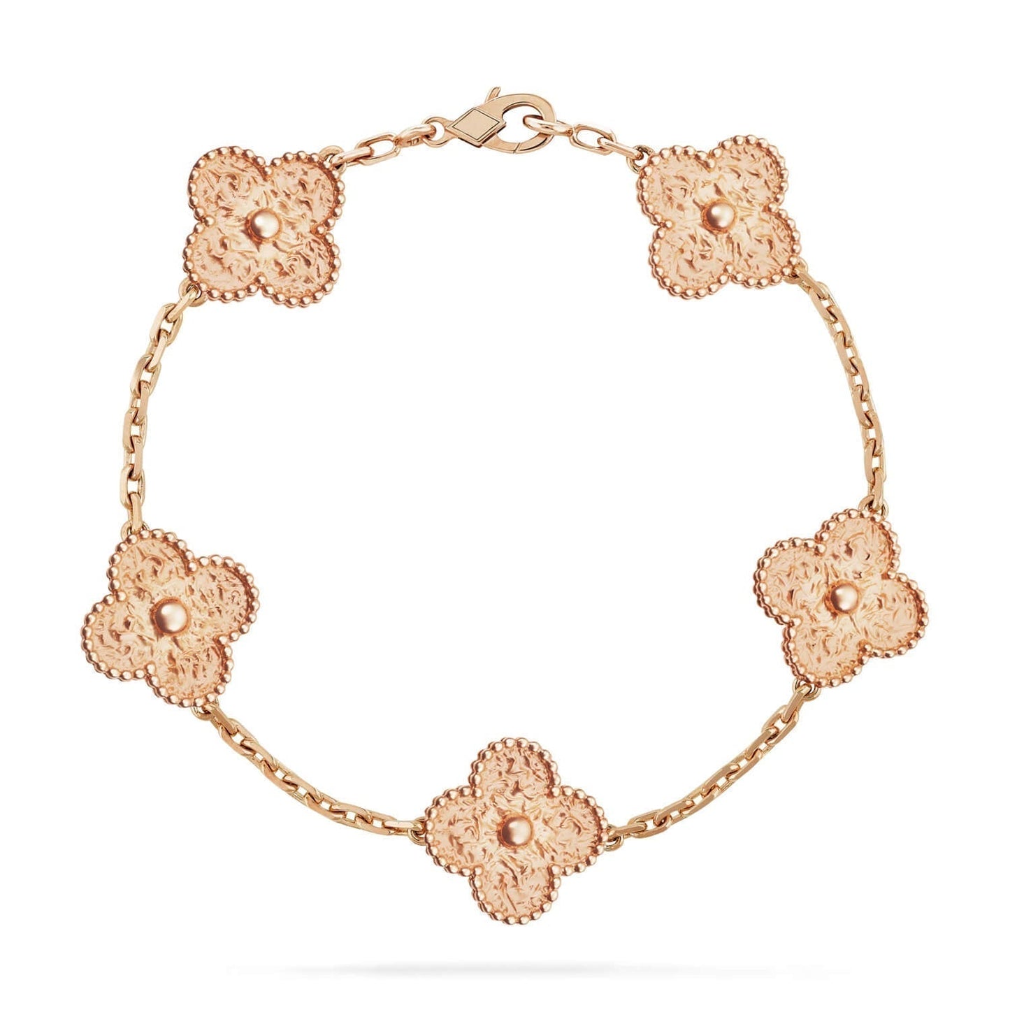 [Royal Jewelry]CLOVER 5 MOTIFS BRONZING BRACELET