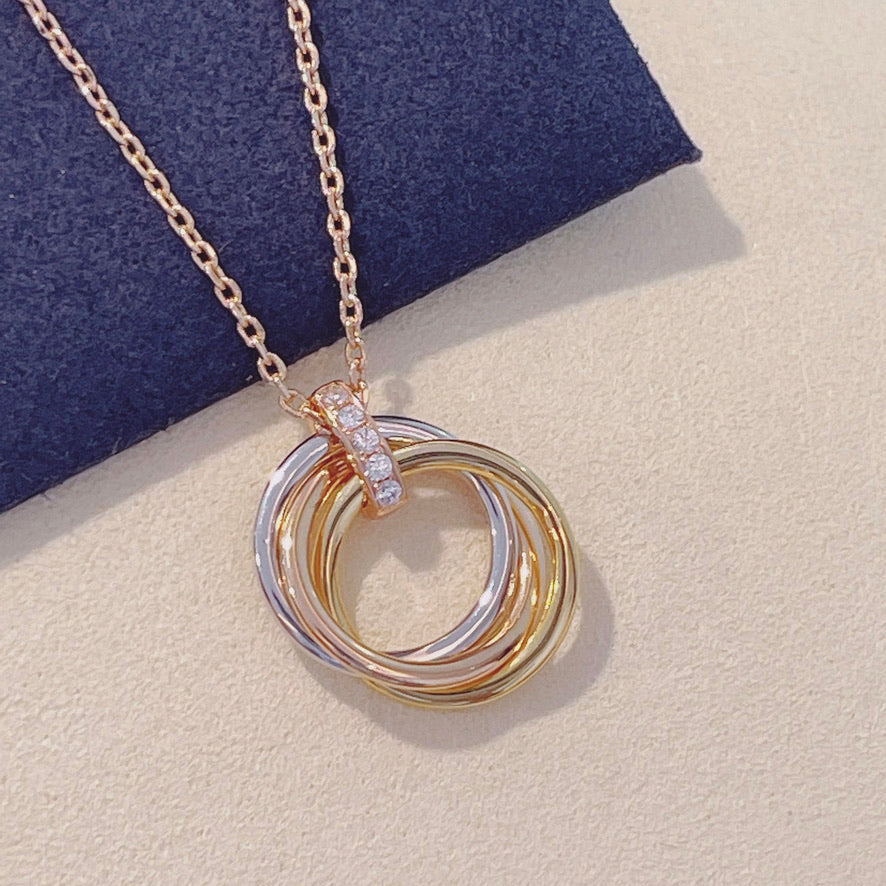 [Royal Jewelry]TRINITY NECKLACE GOLD  DIAMONDS