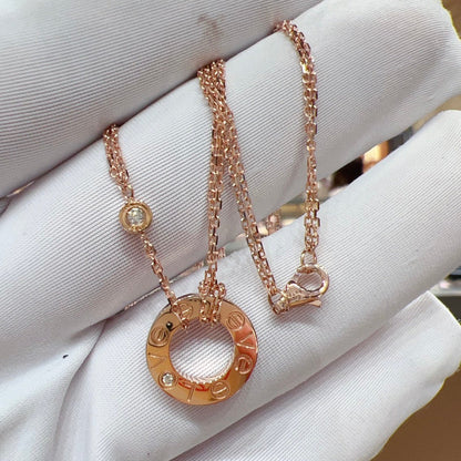 [Royal Jewelry]LOVE NECKLACE 16MM 2 DIAMONDS