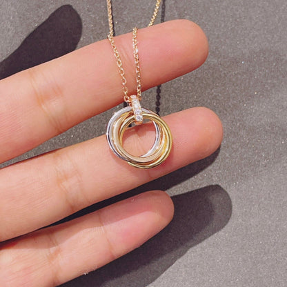 [Royal Jewelry]TRINITY NECKLACE GOLD  DIAMONDS
