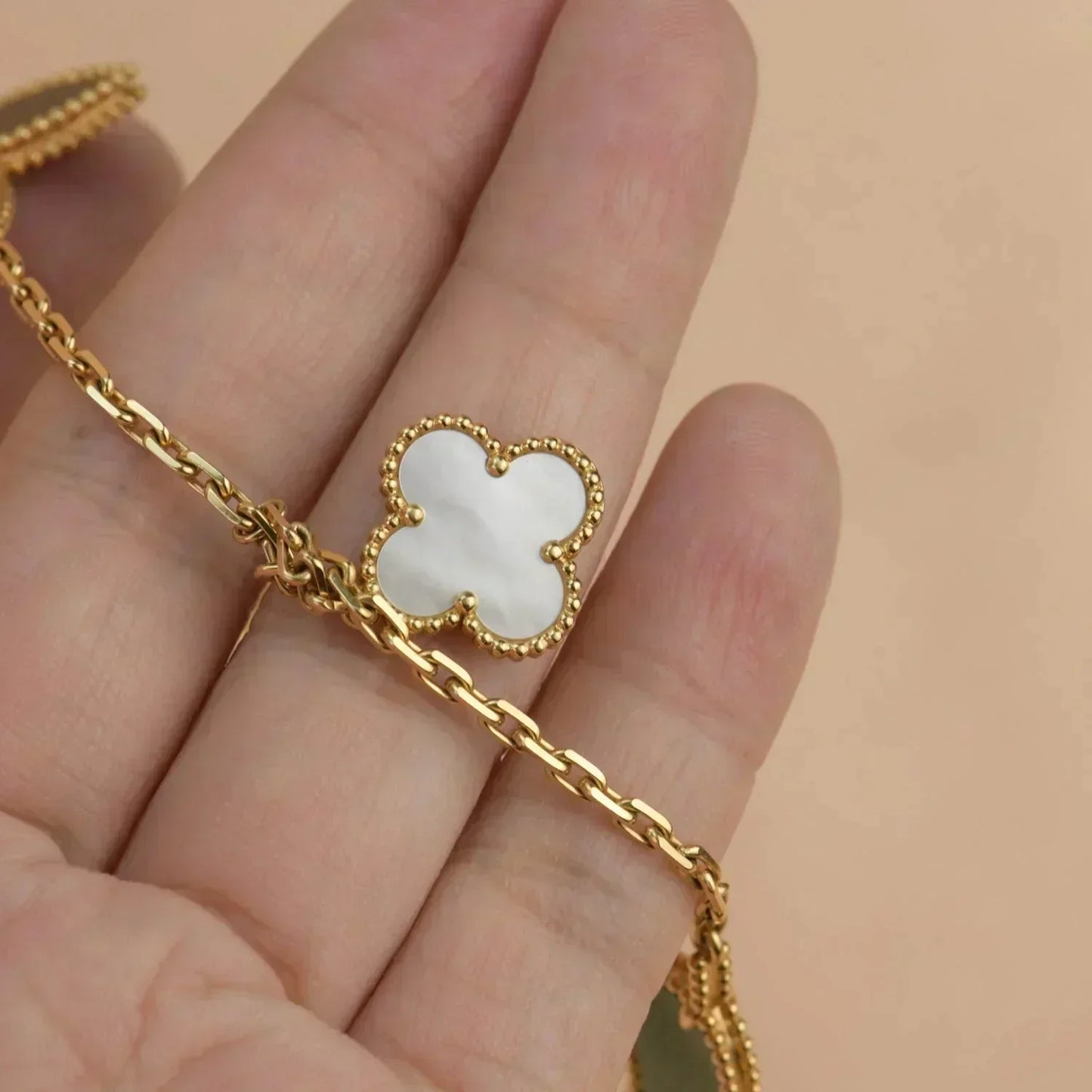 [Royal Jewelry]LUCKY SPRING 5 MOTIF GOLD BRACELET