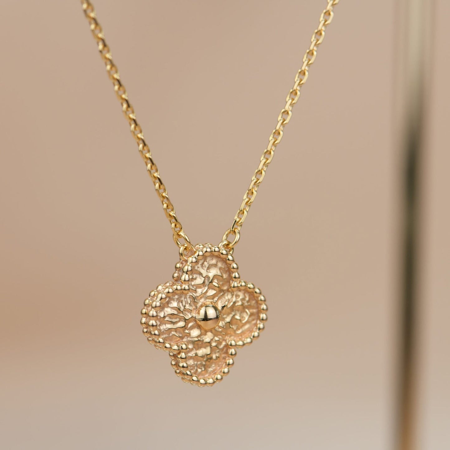[Royal Jewelry]CLOVER 15MM  BRONZING NECKLACE