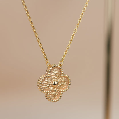 [Royal Jewelry]CLOVER 15MM  BRONZING NECKLACE