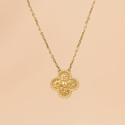 [Royal Jewelry]CLOVER 15MM  BRONZING NECKLACE