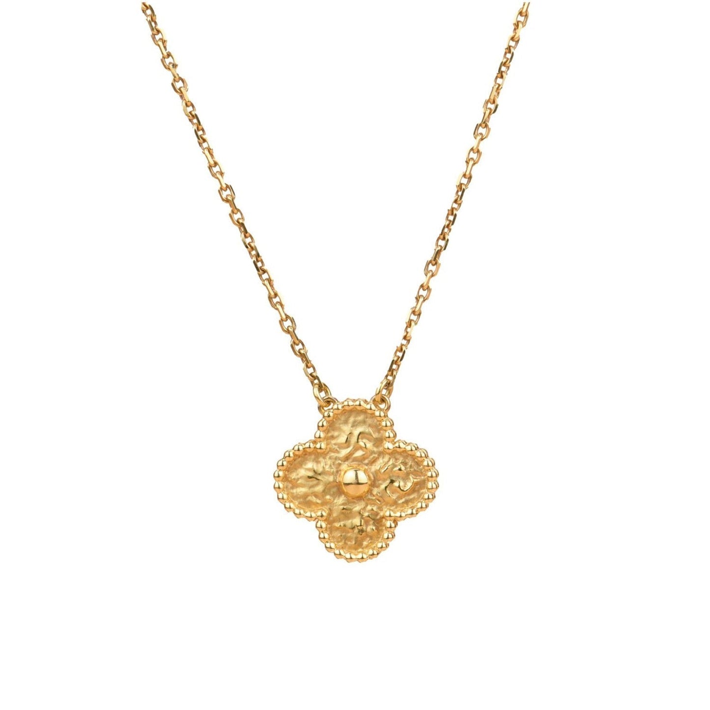 [Royal Jewelry]CLOVER 15MM  BRONZING NECKLACE