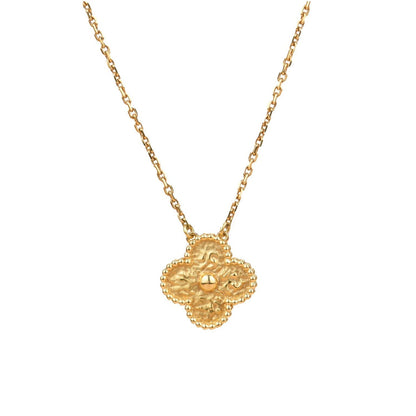 [Royal Jewelry]CLOVER 15MM  BRONZING NECKLACE