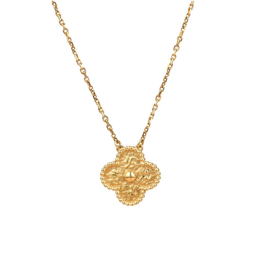 [Royal Jewelry]CLOVER 15MM  BRONZING NECKLACE
