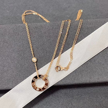 [Royal Jewelry]LOVE NECKLACE 16MM 2 DIAMONDS