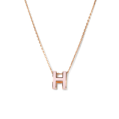 [Royal Jewelry]POP H PEDANT PINK GOLD