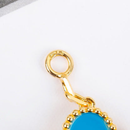 [Royal Jewelry]CLOVER 5 MOTIFS TURQUOISE BRACELET