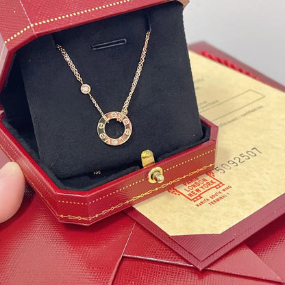 [Royal Jewelry]LOVE NECKLACE 16MM 2 DIAMONDS