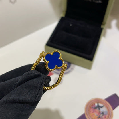 [Royal Jewelry]CLOVER RIVERSIBLE BLUE AGATE RING