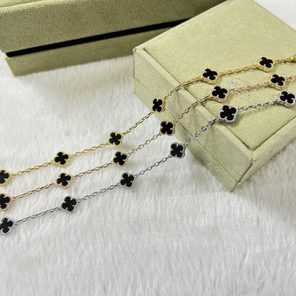 [Royal Jewelry]CLOVER 6 MOTIF  ONYXS BRACELET