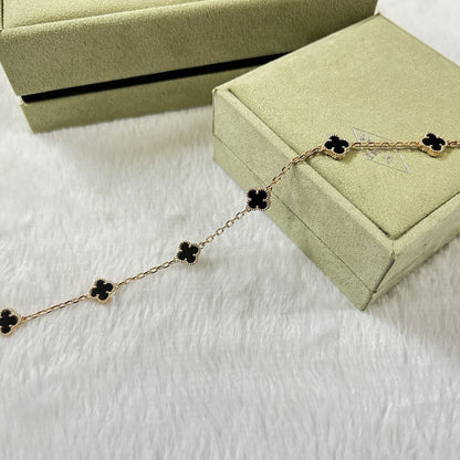[Royal Jewelry]CLOVER 6 MOTIF  ONYXS BRACELET