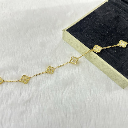 [Royal Jewelry]CLOVER 6 MOTIF DIAMOND BRACELET