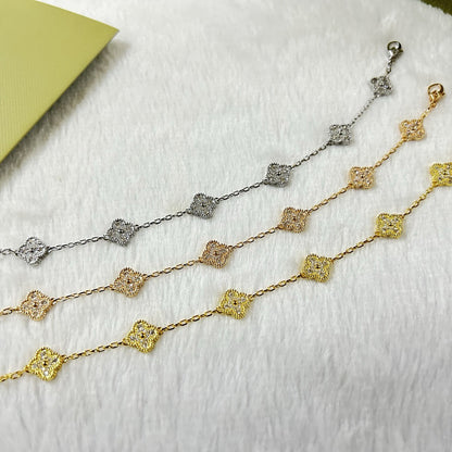 [Royal Jewelry]CLOVER 6 MOTIF DIAMOND BRACELET