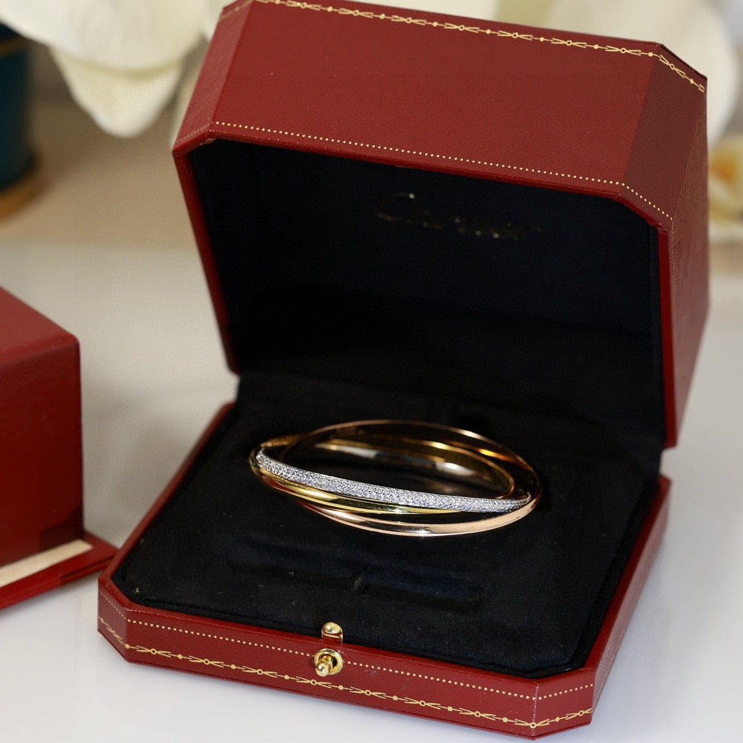 [Royal Jewelry]TRINITY TRICOLORED GOLD THREE-RING BRACELET