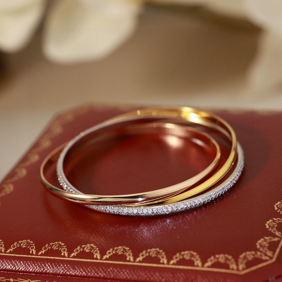 [Royal Jewelry]TRINITY TRICOLORED GOLD THREE-RING BRACELET
