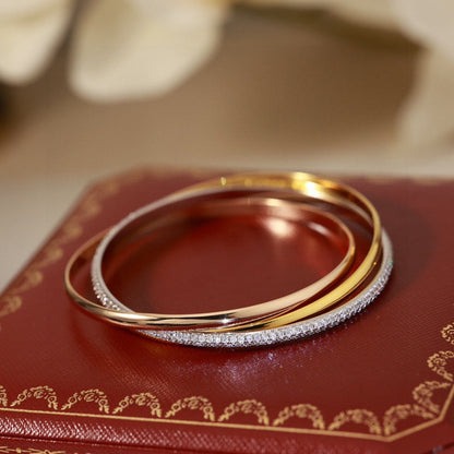 [Royal Jewelry]TRINITY TRICOLORED GOLD THREE-RING BRACELET
