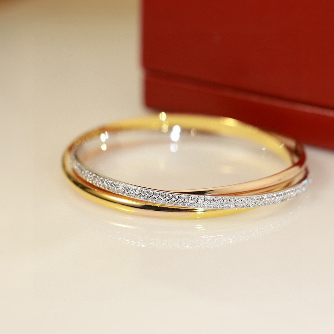 [Royal Jewelry]TRINITY TRICOLORED GOLD THREE-RING BRACELET