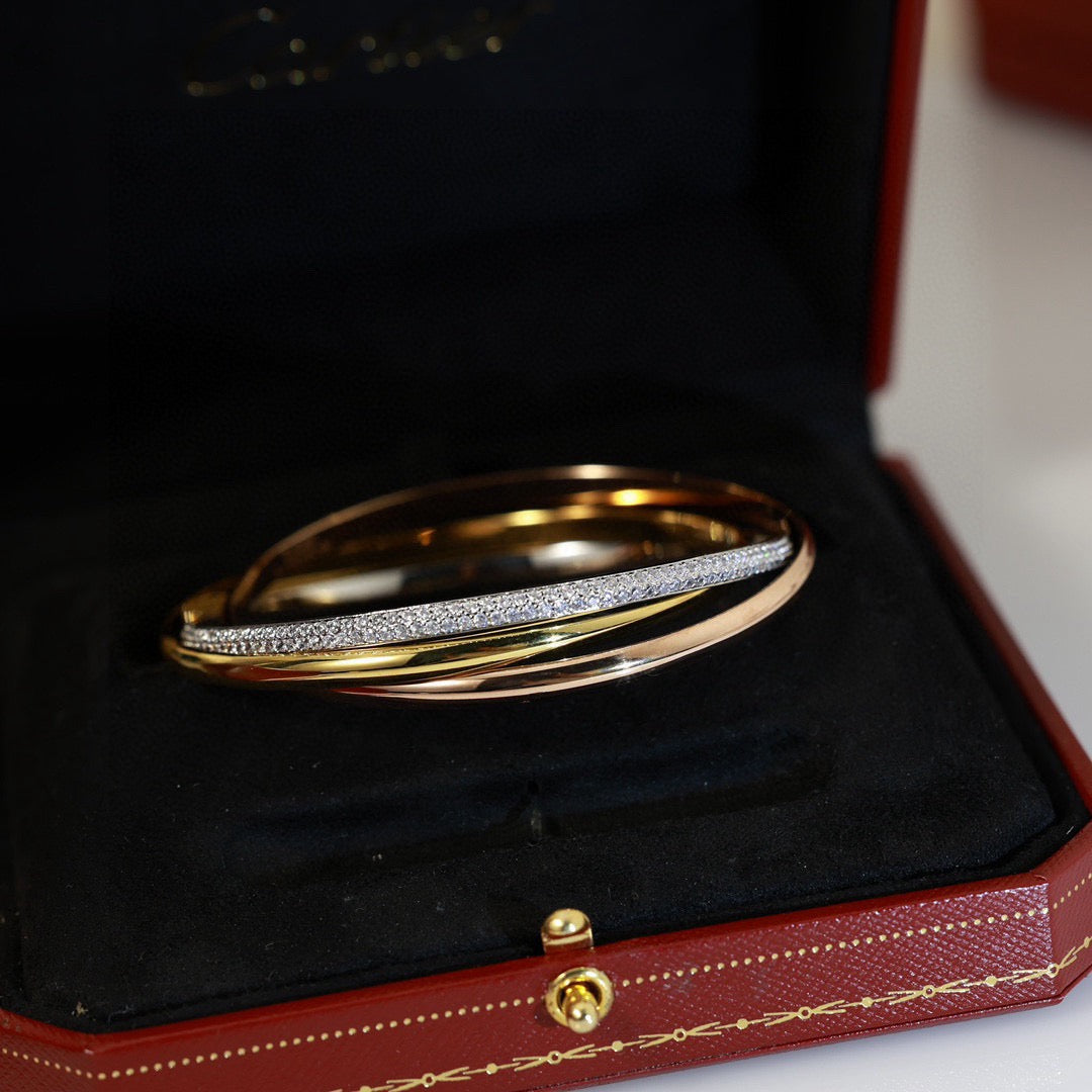 [Royal Jewelry]TRINITY TRICOLORED GOLD THREE-RING BRACELET