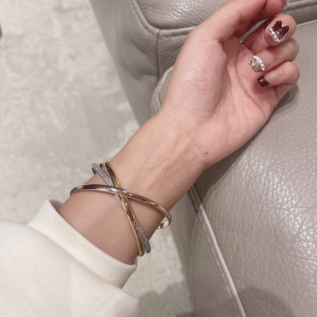 [Royal Jewelry]TRINITY TRICOLORED GOLD THREE-RING BRACELET