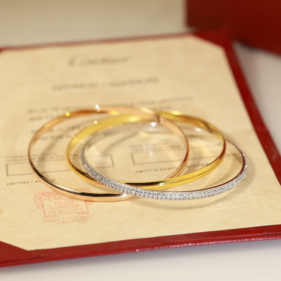 [Royal Jewelry]TRINITY TRICOLORED GOLD THREE-RING BRACELET