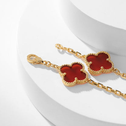 [Royal Jewelry]CLOVERS THE  10-MOTIFS CARNELIAN NECKLACE