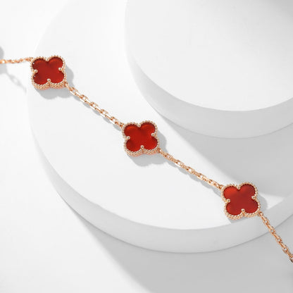 [Royal Jewelry]CLOVERS THE  10-MOTIFS CARNELIAN NECKLACE