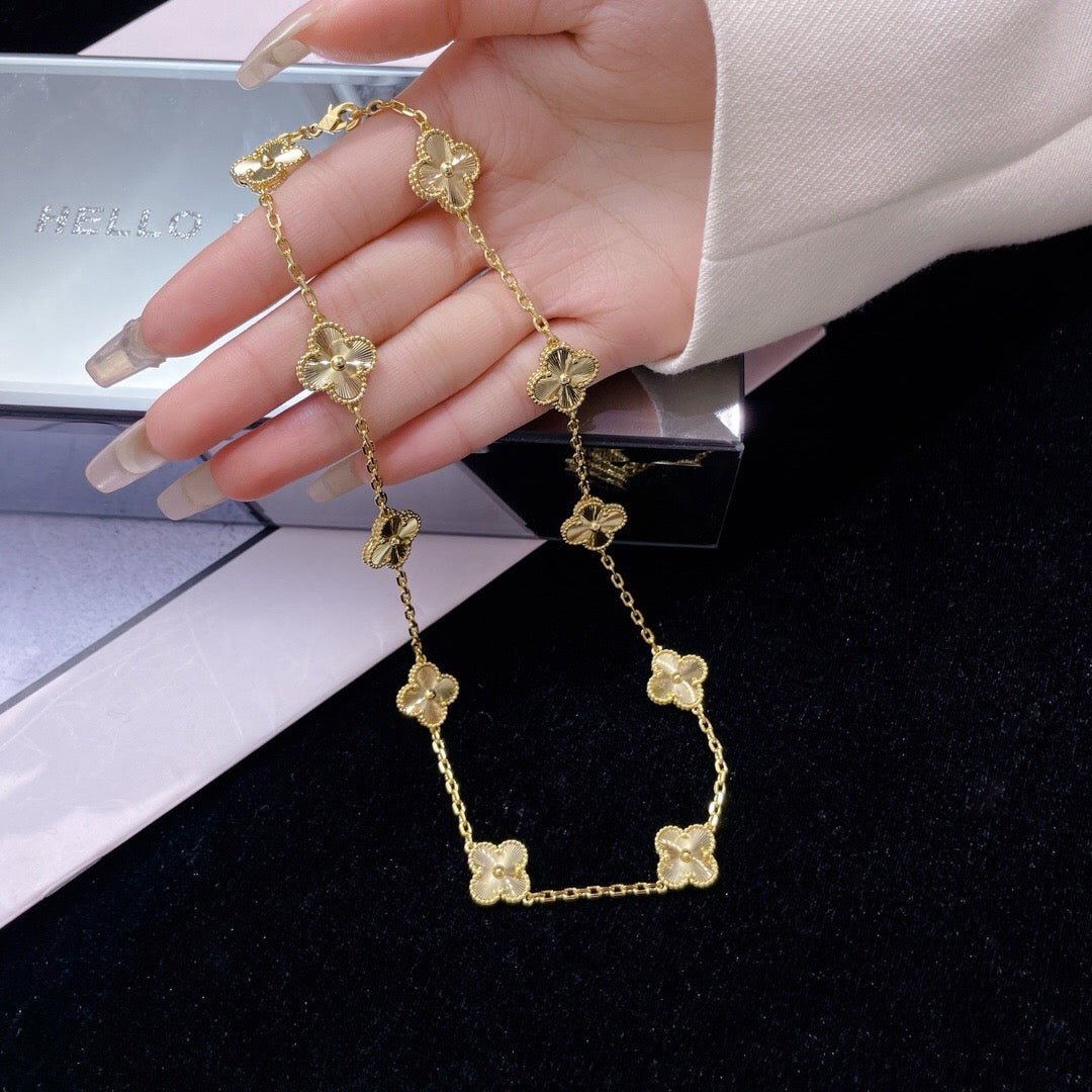 [Royal Jewelry]CLOVERS THE 10-MOTIFS LASER NECKLACE