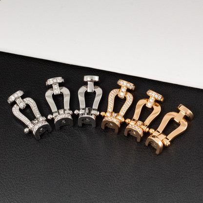 [Royal Jewelry]FORCE LARGE HORSESHOE FULL DIAMOND BRACELET SILVER