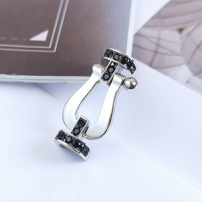 [Royal Jewelry]FORCE LARGE HORSESHOE BLACK DIAMOND BRACELET SILVER
