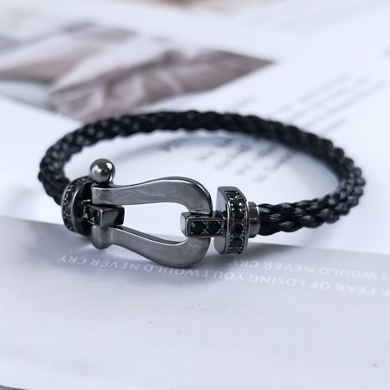 [Royal Jewelry]FORCE LARGE SERIES HORSESHOE BLACK SAMURAI BRACELET