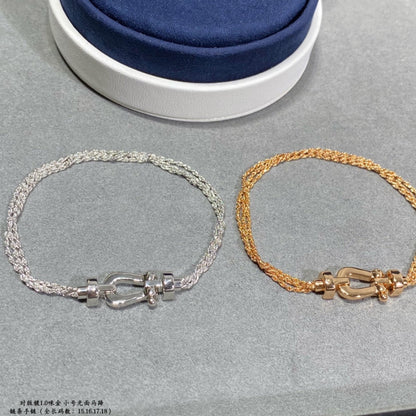 [Royal Jewelry]FORCE SMALL HORSESHOE  DIAMOND CHAIN ROPE BRACELET