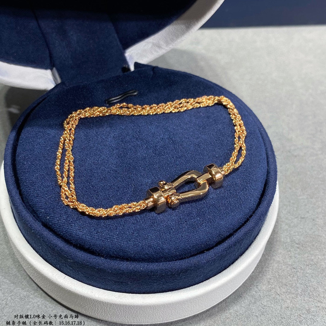 [Royal Jewelry]FORCE SMALL HORSESHOE  DIAMOND CHAIN ROPE BRACELET