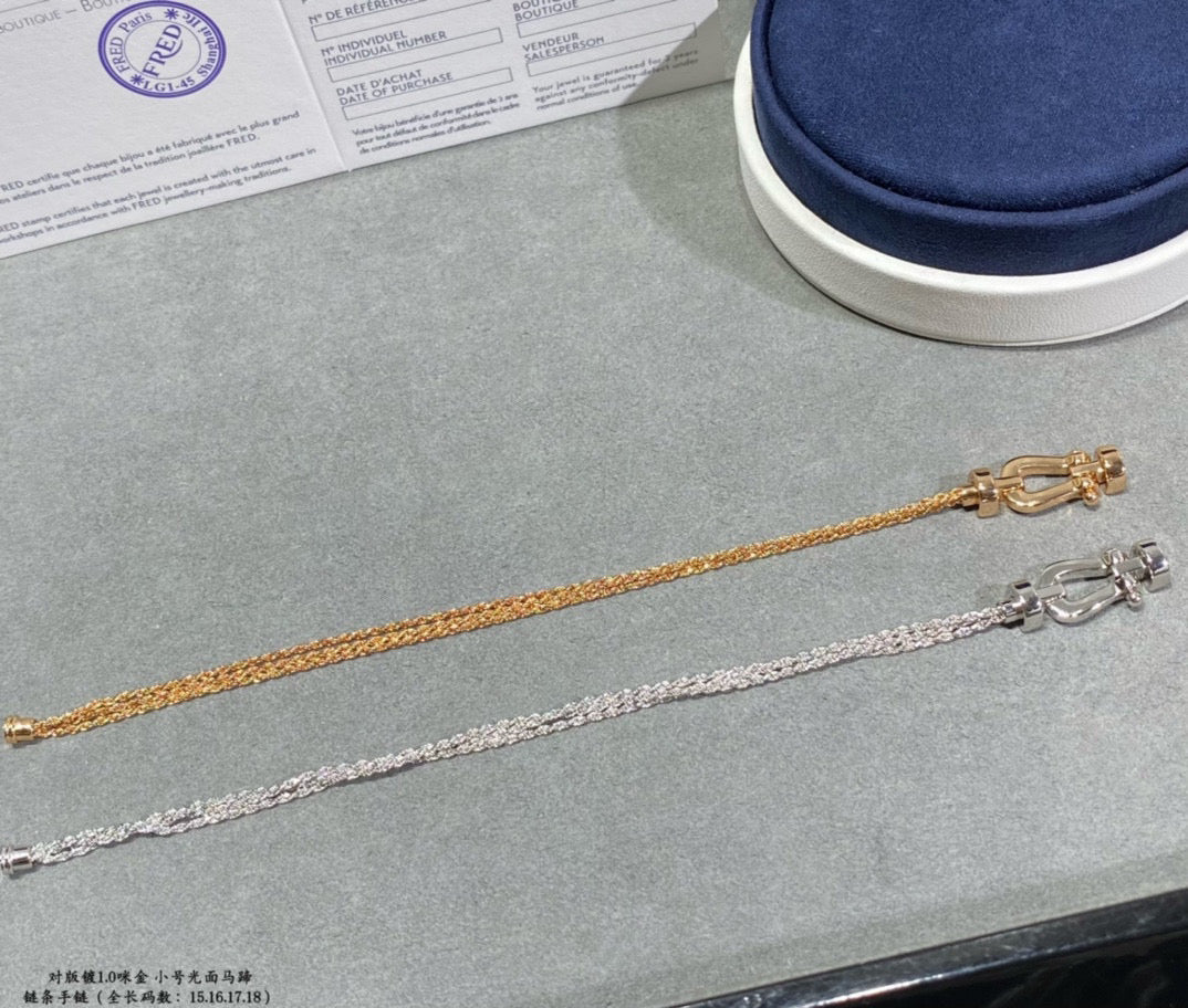 [Royal Jewelry]FORCE SMALL HORSESHOE  DIAMOND CHAIN ROPE BRACELET