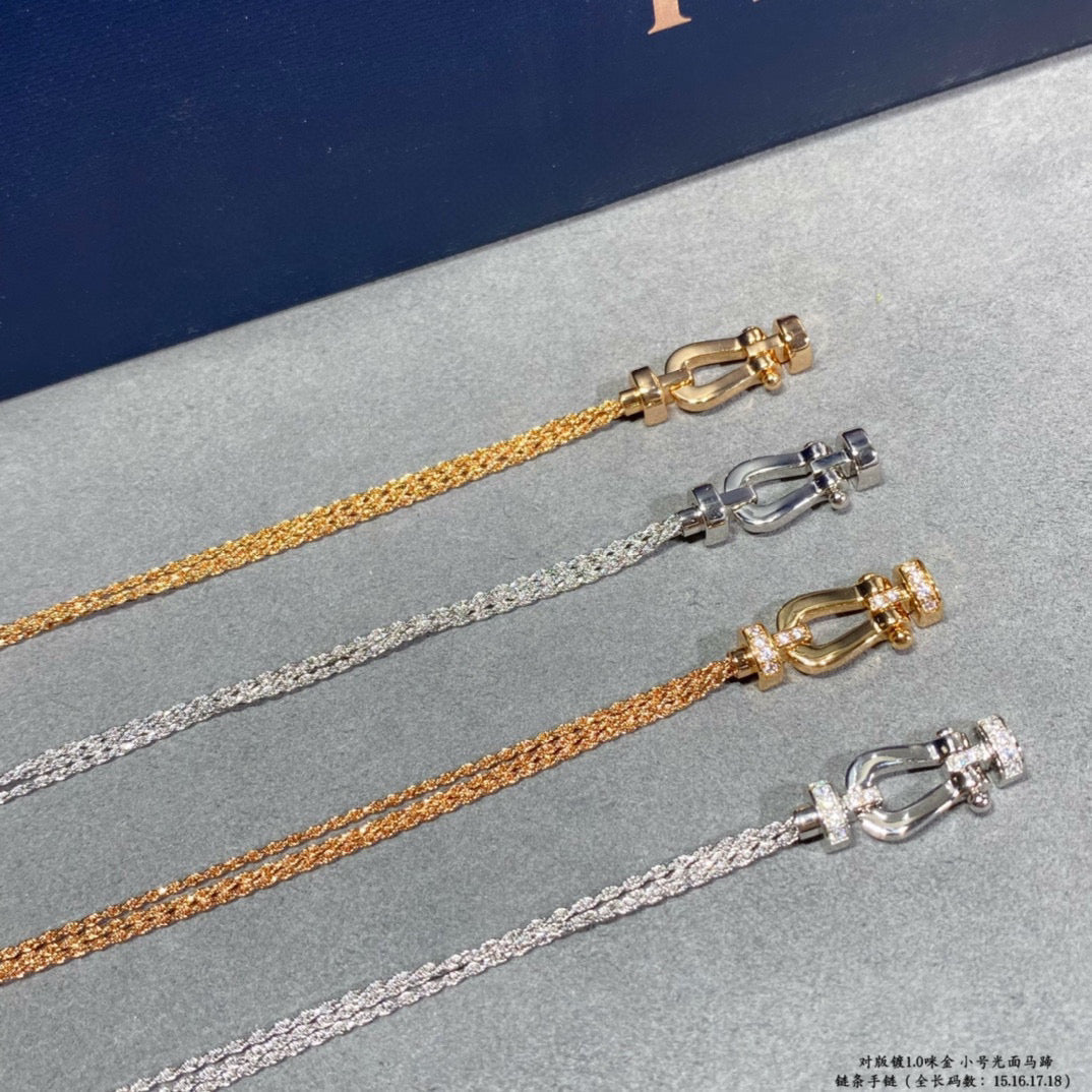 [Royal Jewelry]FORCE SMALL HORSESHOE  DIAMOND CHAIN ROPE BRACELET