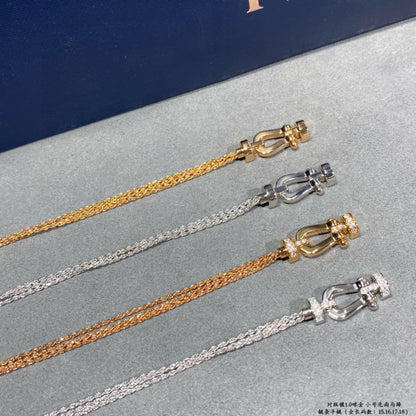 [Royal Jewelry]FORCE SMALL HORSESHOE  DIAMOND CHAIN ROPE BRACELET