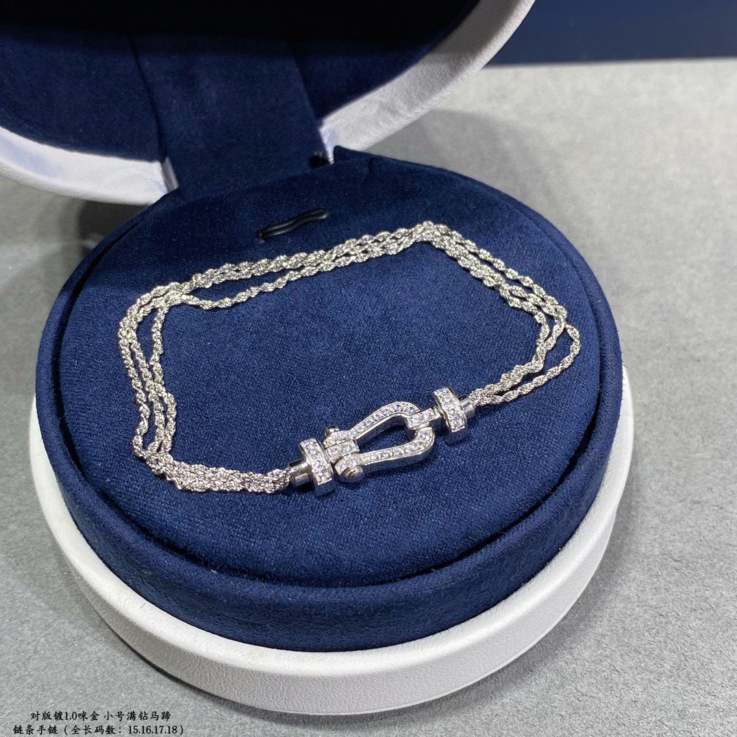 [Royal Jewelry]FORCE SMALL HORSESHOE  DIAMOND CHAIN ROPE BRACELET