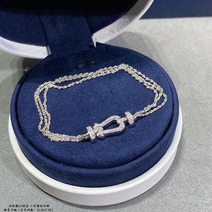 [Royal Jewelry]FORCE SMALL HORSESHOE  DIAMOND CHAIN ROPE BRACELET
