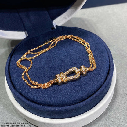 [Royal Jewelry]FORCE SMALL HORSESHOE  DIAMOND CHAIN ROPE BRACELET