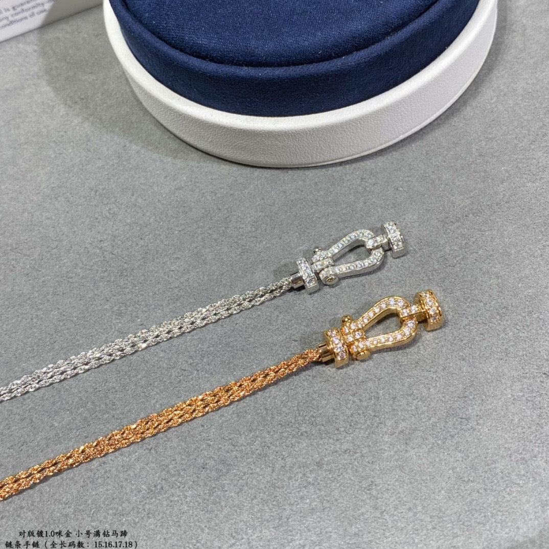 [Royal Jewelry]FORCE SMALL HORSESHOE  DIAMOND CHAIN ROPE BRACELET